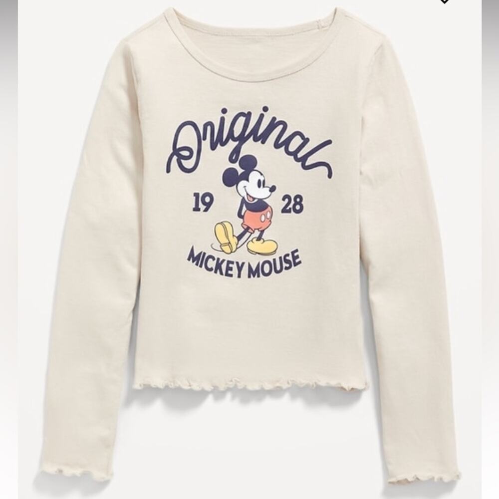 Old Navy Mickey Mouse Lettuce Edge Licensed Graphic T-Shirt - Picture 1 of 7